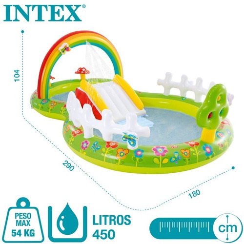 Imagen 5 de 7 de Centro De Juego Inflable Intex Jardin 2.90mx1.80mx1.04