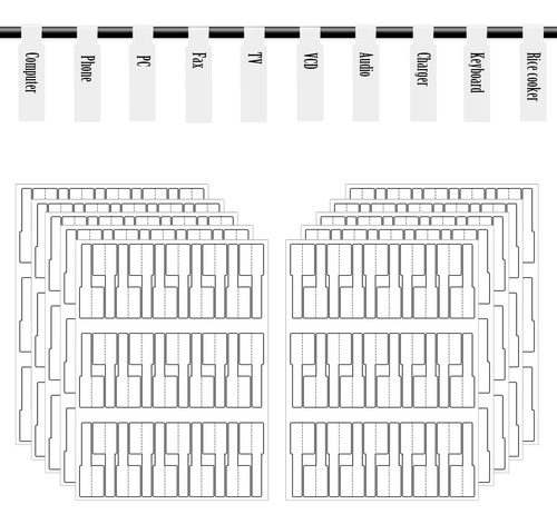 Etiquetas De Cable Blancas, 300 Etiquetas De Etiquetado...