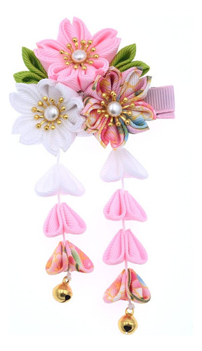Pinza Para El Pelo Clsica Japonesa Con Borla De Flores, Para