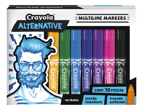 Marcadores Permanentes Varios Colores Crayola 10 Pza