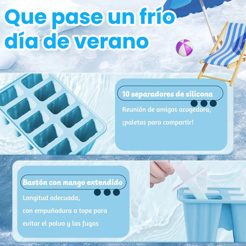 10 Moldes De Silicon Paletas Para Heladas Hielos Gelatinas