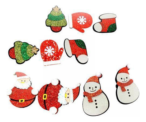 6 Paquete De 2-6 Parches Navideños De 10 Uds., 6 Piezas