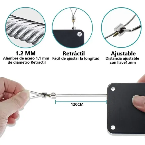 Cierrapuertas Automático Sin Perforación — Cable De 1.2 M, 500 G, Negro, Se Instala Con Pegamento O Tornillos