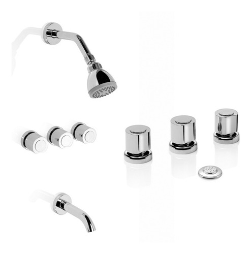 Combo Griferías Piazza Óptima Ducha Bidet Baño Set Kit