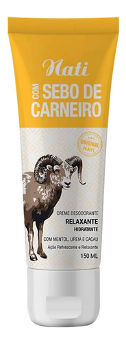 Creme Nati Relaxante Desodorante Com Sebo De Carneiro 150ml