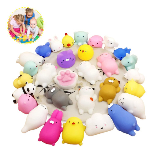 50pcs Juguetes Blandos Mochi, Juguete De Animales Para Niños