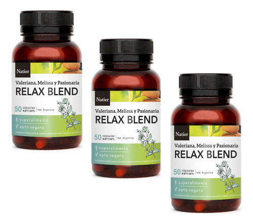 Capsulas De Relax Blend Relajante X50 Natier X3 Un