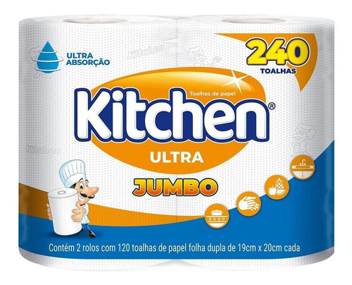 Papel Toalha Kitchen Ultra Jumbo 240 Folhas