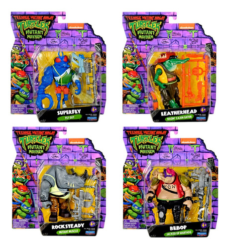 4 Figuras De La Pelicula Las Tortugas Ninja Playmates Toys
