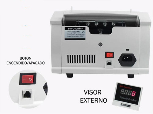 Imagen 7 de 10 de Contadora De Billetes Máquina Cuenta Dinero Detector Falsos