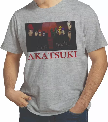 Camiseta Camiseta Naruto Shippuden Camisa Feminina Nuvem Akatsuki