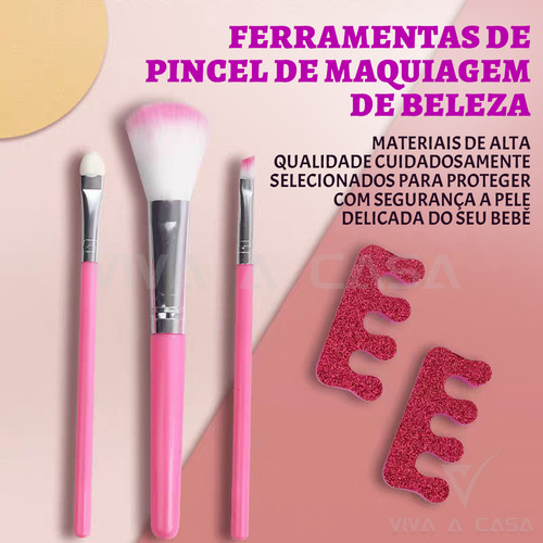 Maleta De Maquiagem Infantil Profissional Completa Lavável