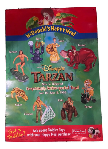 Muñeco Terk Disney Tarzan Colección Mcdonalds 1999 Retro (Usado)