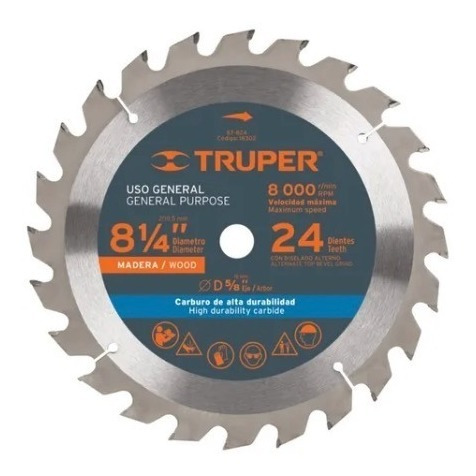Sierra Circular Truper P/madera 8.1/4 X24 Dts. #st-824