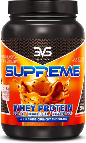 Whey Protein 3w Supreme 900g - Sabor: Swiss Crunch  - Fórmula Exclusiva Com Whey Isolado, Whey Hidrolisado e Whey Concentrado