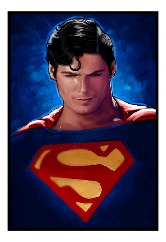 Cuadro Premium Poster 33x48cm Superman Ilustracion