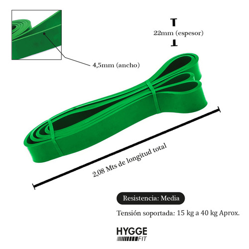 Banda Calistenis Crossfit Para Dominadas Hygge Fit Tension Alta 4/6