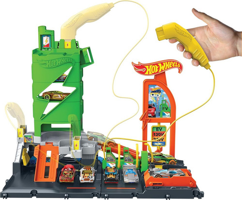 Pista Hot Wheels Gasolinera Estacion De Combustible Verde Y Naranja