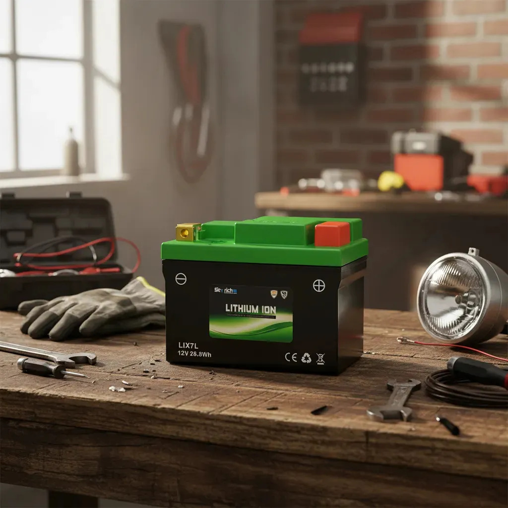 Bateria Skyrich Lítio 12V 7Ah Ultra Leve para Motos Yamaha Honda Kawasaki KTM