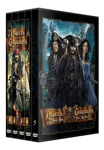 Piratas Del Caribe Saga Completa Dvd Pack Colección 5 Latino