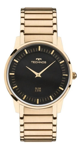 Relógio Technos Gl20aq/4p Dourado Slim Gl20aq Aço Inox