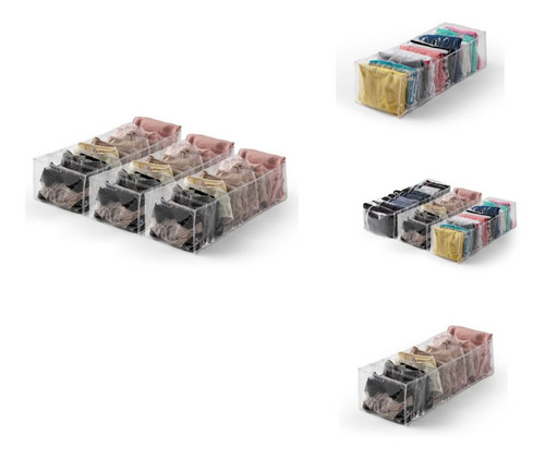 Bolsa organizadora de ropa de bebé Hive con cajón, 10 unidades, color transparente