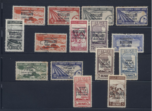 Estampillas De Venezuela 1937-1938 Con Resello  1938