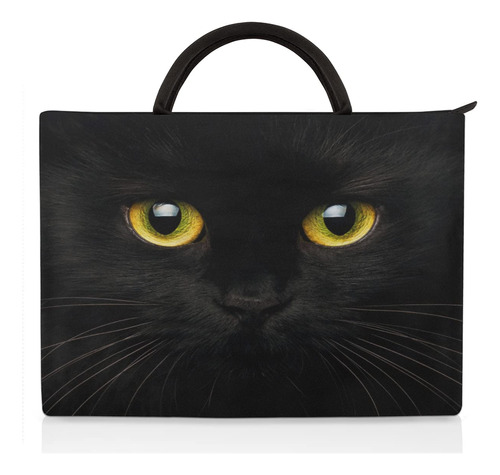 Funda Para Laptop 15.6  Diseño Gato Negro Animal Mujer Bolsa