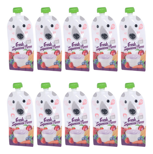 Bolsa De Comida Para Bebés Reutilizable, 10 Unidades, 200 Ml