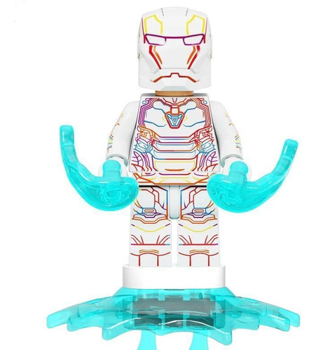 Boneco Bloco De Montar Iron Man Branco Mk50 Homem De Ferro