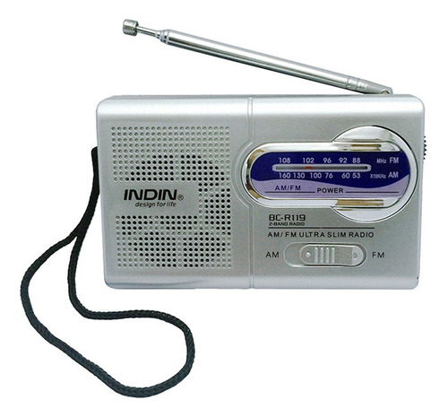 Indin Bc-r119 Am/fm - Mini Receptor De Radio Portátil Y