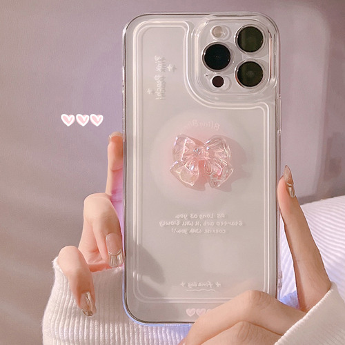 13pro - Butterfly Knot Crystal Silicone Case For iPhone
