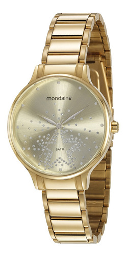 Relogio Mondaine Feminino 53862lpmvde2 Dourado Social Cor do fundo Dourado, Strass