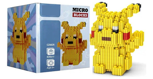 Juguete Armable Pokemon Pikachu Armar Blocks Bloques Puzzle Cantidad De Piezas 630