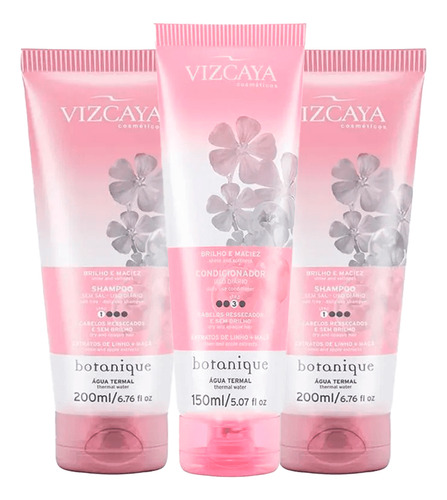 Shampoo Vizcaya Botanique Shampoo Anticaspa e Anticoceira Botanique Kit de sem en frasco de 200mL de 236g de 400mL de 472g