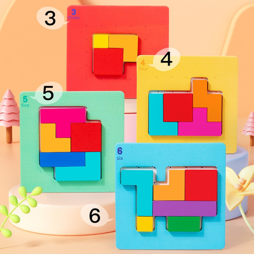 Juego De Mesa Infantil Bloques De Colores Puzzles