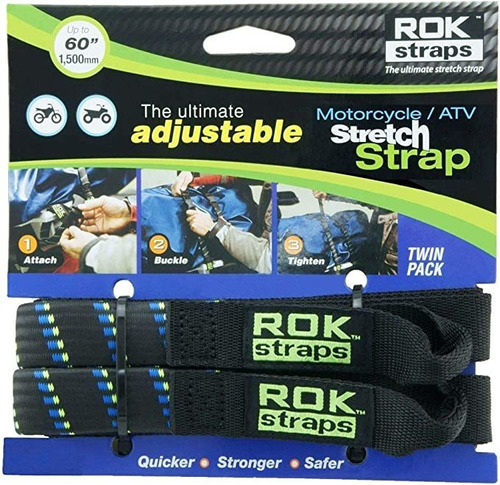 Rok Straps 18 A 60&#34; Ajustable - Moto Negro/azul - Paque.