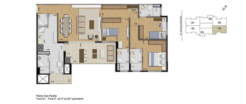 Imagem 4 de 14 de Apto 118m² 3 Suites 2,3vg Baeta Neves São Bernardo Do Campo