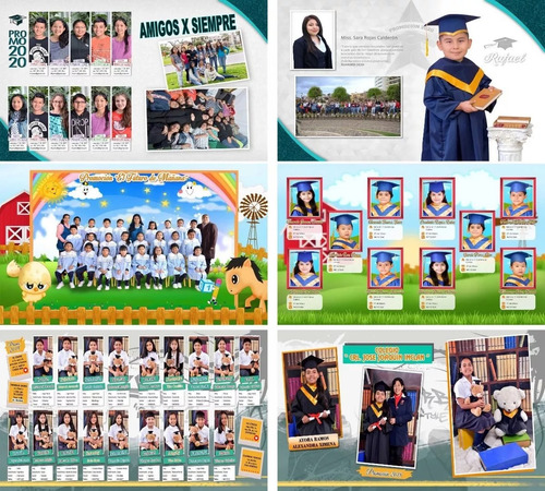 Pack Psd Editable Diseño Anuarios Escolares Photoshop