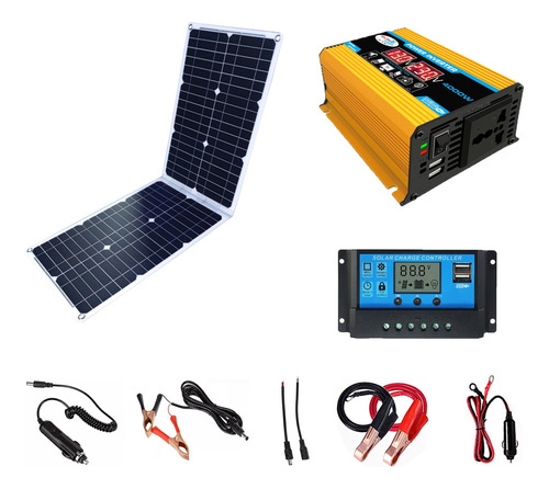 300w Inversor 36w Panel Solar Kit De Sistema De Energía