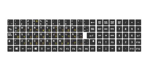 Stickers Teclado Español Latinoamericano Y Hebreo