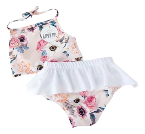 Bikini Con Flores - Protección Uv - Entrega Inmediata