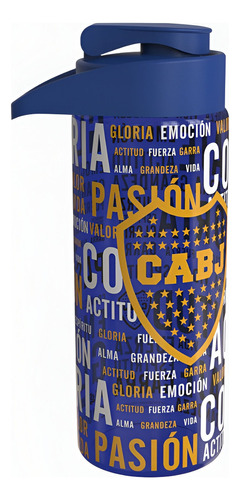Botella Hidratacion Tapa Click Boca Juniors 750ml Big Life Color Azul