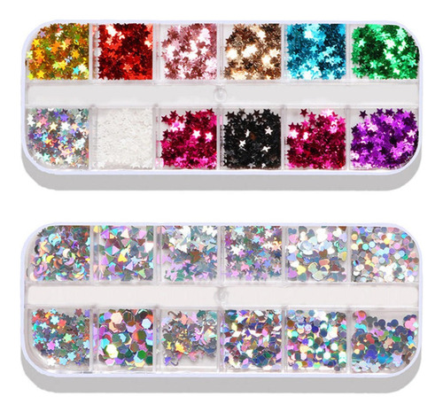Paillette De Uñas Colorido Maquillaje Ojos Cuerpo Brillo