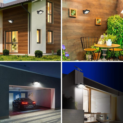 Lámpara Solar De Pared Led Con Cable De 5 M