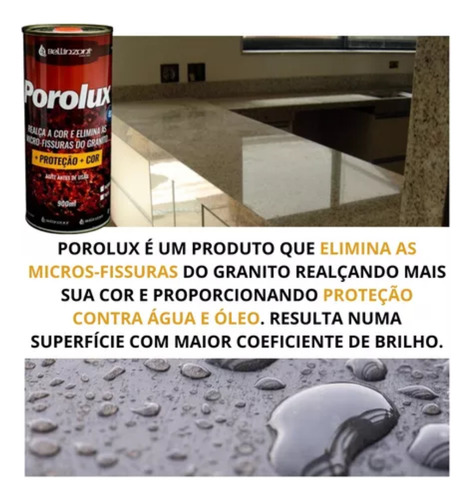 Porolux Realça Cor Mármore Granito 900ml Brilho Proteção