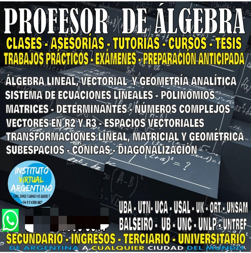 Imagen 3 de 5 de Profesor De Análisis Matemático Cálculo Álgebra Estadística