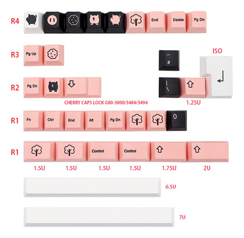 Keycaps 138 Accesorios Compatibles Con Teclas Reemplazo Para
