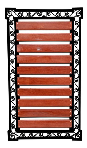 Suporte Para Jardim Vertical Preto De Ferro E Madeira 173x98