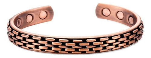 Pulseira Masculina De Aço Cobre Magnética Brooklyn